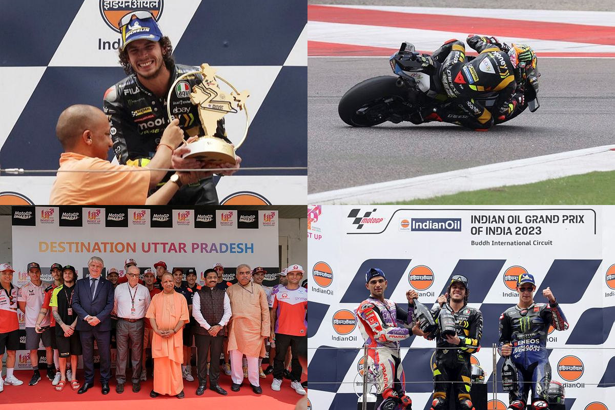 MotoGP Bharat 2023: Italy’s Marco Bezzecchi secures victory; UP CM Adityanath hands him trophy – See Pictures